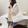 thumbnail image 4 of Bolso Mano Felpa Suave Btafrte para Mujer Otoño Invierno Hombro Mullido Blanco, 4 of 9