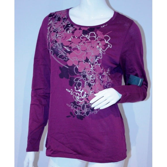 TAHARI COLLECTION Chemise en Coton à Manches Longues ANN Adorable Imprimé Floral $88