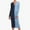 Blue, variant on Lilgiuy Women Autumn And Winter Soild Long Sleeve V-Neck Casual Dress