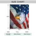 thumbnail image 4 of American Flag Throw Blanket Warm Eagle Flannel Fleece Blanket for Couch, Super Soft Fuzzy Throws Fashion Decorative Plush Fleece Blanket for Sofa Bed Office(50 x 60 in, American Flag & Eagle), 4 of 5