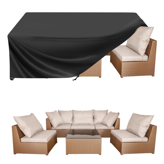 AuraLane Patio Furniture Covers(108"×82"×28" ),Outdoor Furniture Cover Waterproof,Heavy Duty Oxford Patio Table Cover for Outdoor Sectional Sofa Set