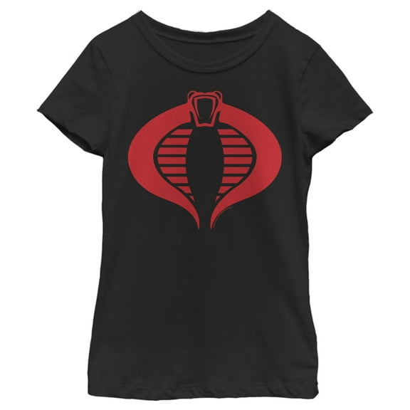 Girl's GI Joe Cobra Logo Graphic Tee Black Medium