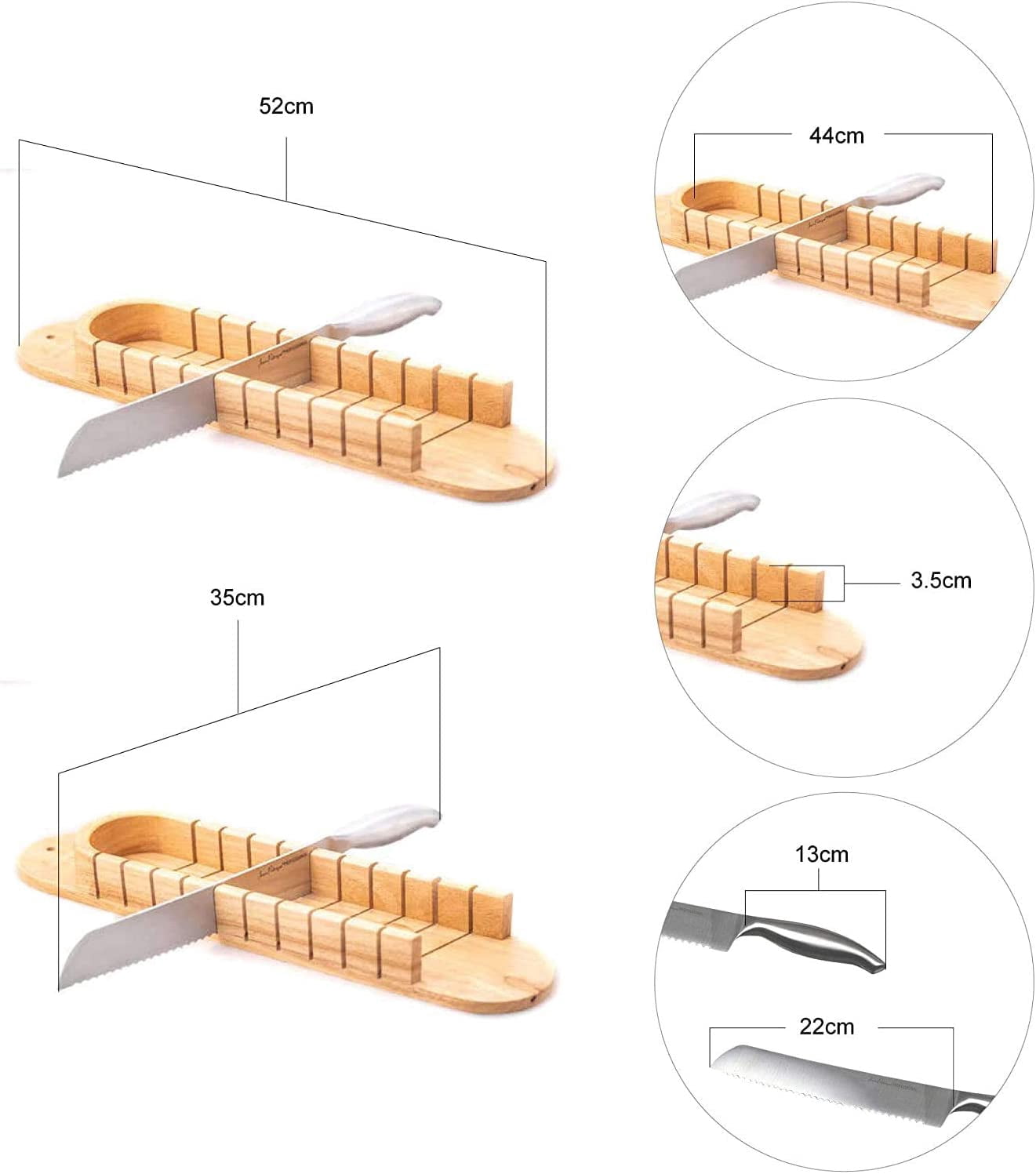 Jean-Patrique Baguette Bread Slicer & Knife Set | 2-piece Set Contains A Solid Beech Baguette Bread Slicing Board And A Professional Quality Stainless Steel Knife | From