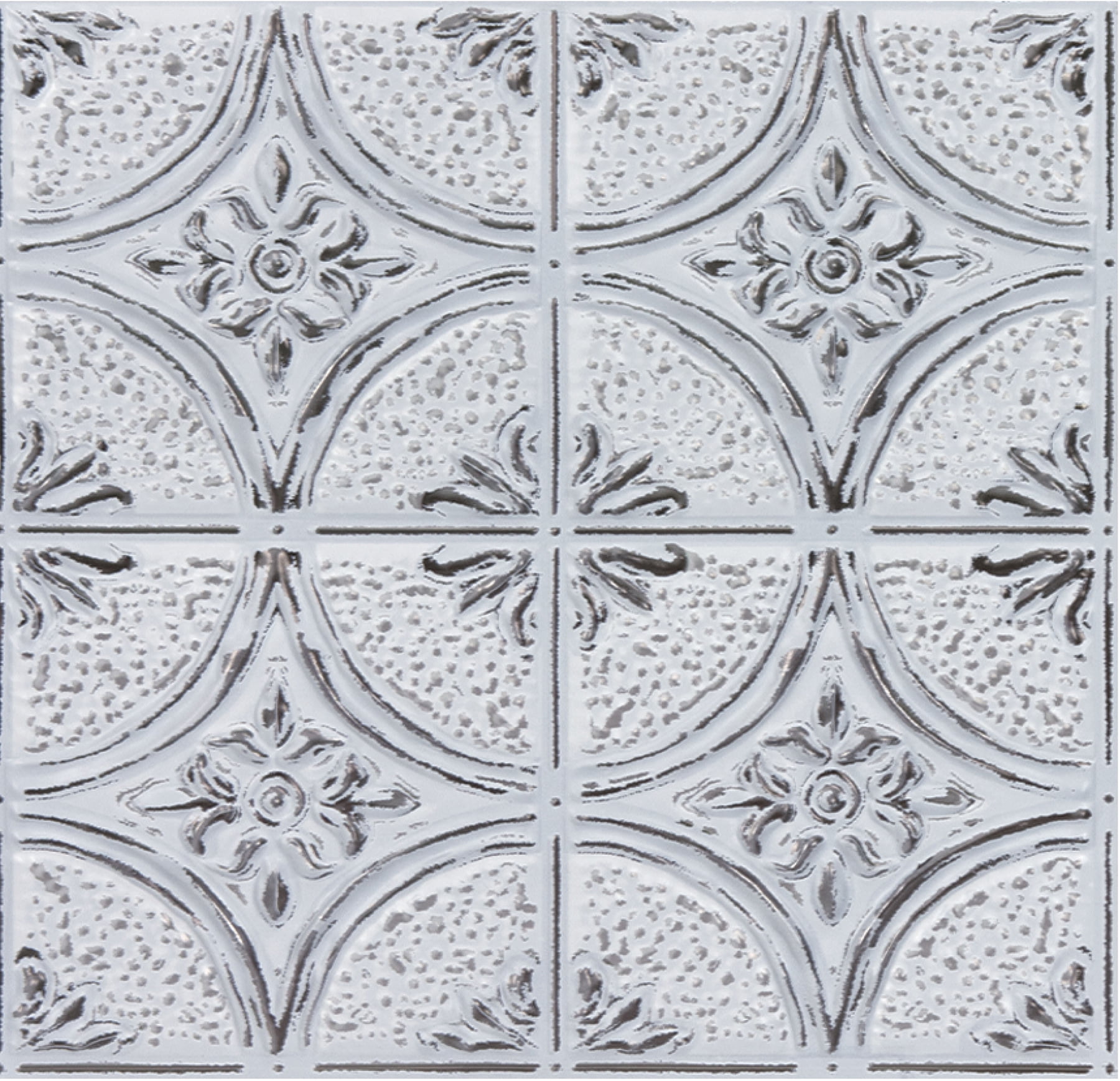 InHome Camden Antique White Faux Tin Peel & Stick Backsplash Tiles