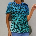 thumbnail image 6 of Animal Print Patterns Women's Short Sleeve T-Shirt Crew Neck Casual Summer Trendy Loose Fit Tops, 6 of 6