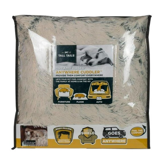 Tall Tails 022266178279 34 x 34 in. Anywhere Cuddler Dog & Cat Bed, Khaki