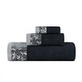 thumbnail image 2 of Superior Wisteria Floral Cotton 3 Piece Assorted Towel Set, Black, 2 of 8