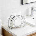 thumbnail image 6 of 5.1 Inch Half Circle Clear Vertical Paper Stand, Tissue Holder Napkin Dispenser Rack,Decorative Upright Tabletop Organizer, for Home Kitchen and Bathroom, 6 of 7