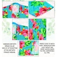 thumbnail image 4 of LA LEELA Men's Hawaiian Shirts Short Sleeve Button Down Shirt Men's Hawaii Shirts Boho Vacation Casual Summer Beach Shirts for Men Funny L Ocean Floral, Blue, 4 of 4