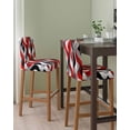 thumbnail image 2 of Red Black Grey Bar Stool Covers Set of 6, Moire Modern Artwork Abstract Stretch Washable Bar Chair Covers with Backs, Removable Pub Counter Height Chair Cover for Kitchen Dining Room Cafe, 2 of 7