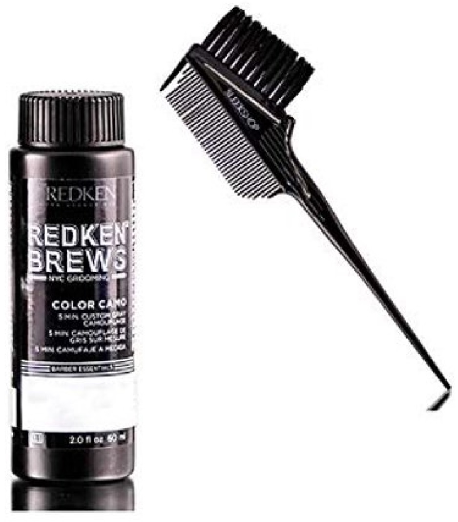 Redken Original Gloss NYC Grooming Brews MEN COLOR CAMO 5 Minute Custom Gray Camoflauge Hair Color (w/ Sleek 3-in-1 Comb & Brush) Grey Haircolor Dye Man (DARKEST NATURAL) - image 1 of 1