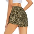 thumbnail image 3 of Xecao's Leopard1 for a double-layer running short for women, perfect for gym, tennis, and more, featuring a convenient pocket., 3 of 9