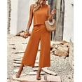 thumbnail image 3 of Women's Cotton and Linen blend 2-Piece Set: Sleeveless Crop Top & Wide Leg Pants  Summer Outfit Size Up for Relaxed Fit S-XL, 3 of 8