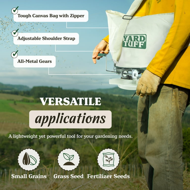 Yard Tuff 25-Pound Capacity Shoulder Spreader for Grass Seed and