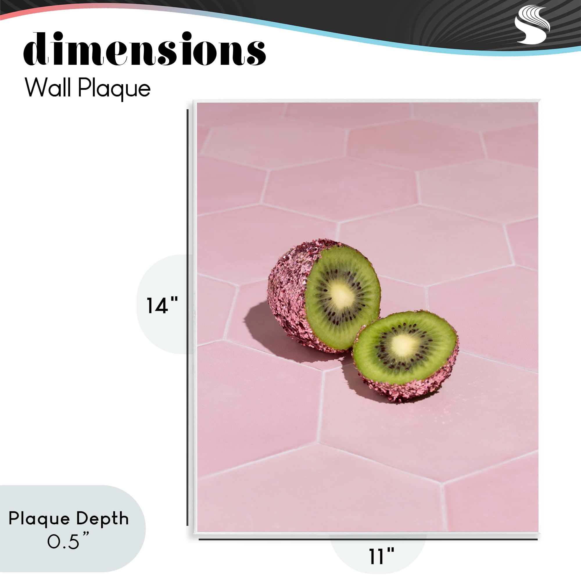 Stupell Industries Pink Glimmer Kiwi Wall Plaque Art, design by LISH Creative
