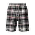 thumbnail image 4 of Resicozy Plaid Shorts Men Casual Classic Fit Elastic Waist Bermuda Short Wide Leg Loose Y2k Lounge Shorts with Pockets Dark Gray XL, 4 of 5