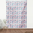 thumbnail image 4 of Ambesonne Paisley Fabric by the Yard Upholstery, Hand-Drawn Abstract Flora, 1 Yard, Soft Pink and Turquoise, 4 of 5