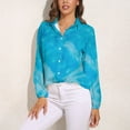 thumbnail image 3 of Icy Blue Icy Background Blueish Icy Long Sleeve Blouse Woman Streetwear Casual Shirts Summer Oversize Woman Streetwear Clothing Birthday Present, 3 of 7