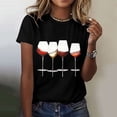 thumbnail image 2 of ZHENHONG Graphic Tees for Women, Women's Wine Glass Printed Shirt Short Sleeve Crew Neck T Shirt Lightweight Soft Casual Summer Clothes Going Out Tops, 2 of 4