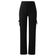 thumbnail image 6 of Womens Pants Women Elastic Waist Casual Cargo Pants Joggers Yoga Pants Pockets Wide Leg Pants, 6 of 6
