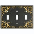 thumbnail image 2 of Metal Light Switch Plate Outlet Cover (French Victorian Frame - Triple Toggle), 2 of 2