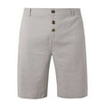 thumbnail image 6 of JTieacloth Summer Beach Mens Shorts Men's Spring/summer Fashion Linen Solid Color Button Up Shorts Casual Everyday Breathable Straight Leg Quarter Pants,Gray, 6 of 6