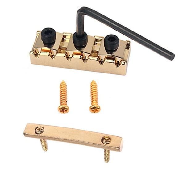 Tuerca de bloqueo de guitarra eléctrica Yuyangstore 42 mm Barra de retención de cuerdas y tornillos dorado