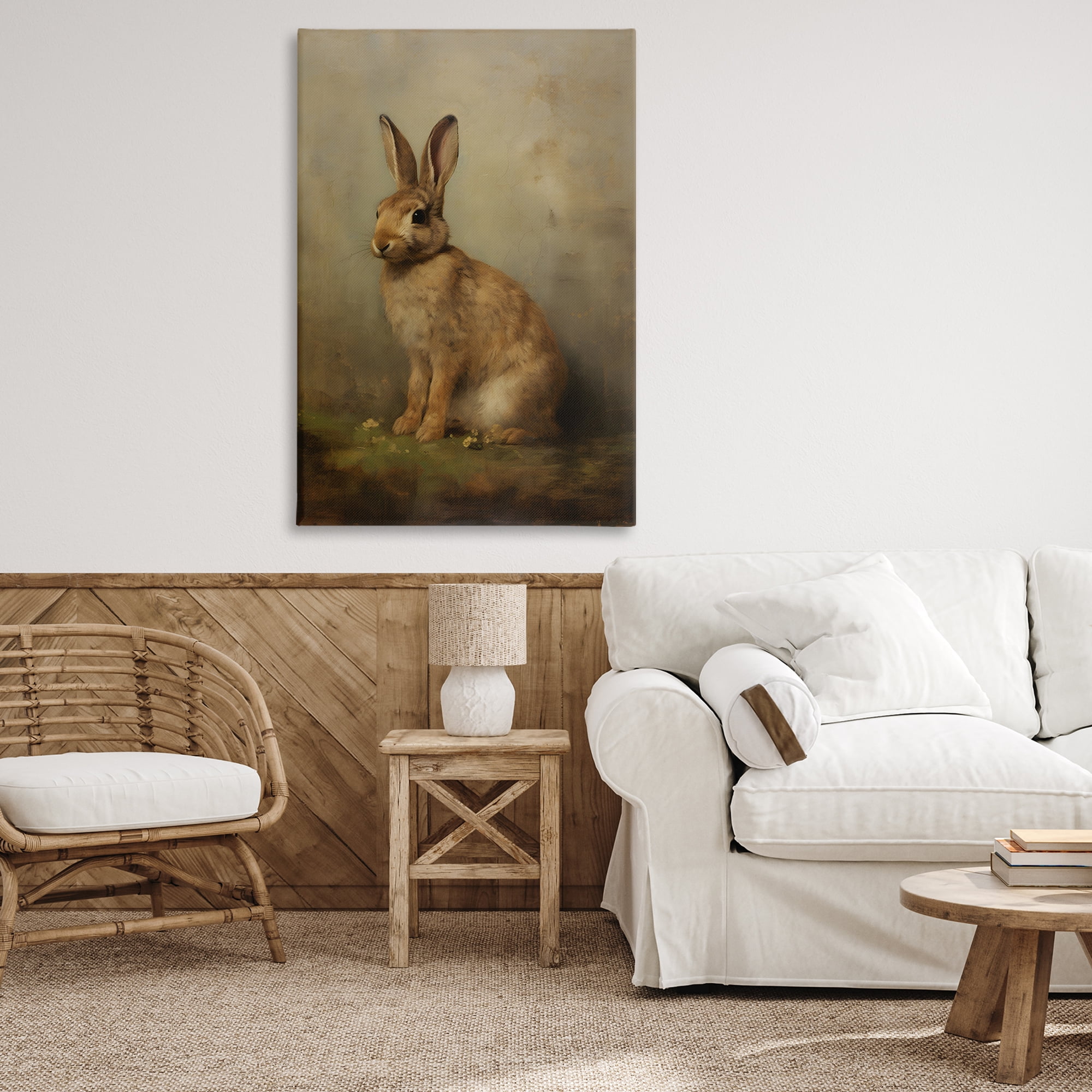 Stupell Industries Brown Bunny Portrait Animals & Insects Painting Gallery Wrapped Canvas Art Print Wall Art, 30 x 45