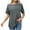 Gray, variant on Summer Fashion Womens Tops 2025 Plus Size Button Short Sleeve V-neck Casual T-shirt Loose Shirt Short Sleeve V-neck Top/shirt