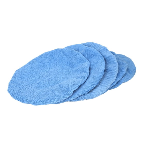 REGALWOVEN 5pcs 9-10 Inch Sky Blue Mircrofiber Vehicle Wax Polishing Bonnet Buffing Pad Cover