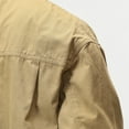 thumbnail image 6 of CHEEREAM Mens Vintage Twill Trucker Jacket Lapel Full Zip up Slim Fit Jacket Long Sleeve Casual Outwear with Pockets Khaki M, 6 of 7