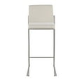 thumbnail image 6 of Fuji Contemporary High Back Barstool In Stainless Steel And Beige Fabric - Set Of 2, 6 of 7