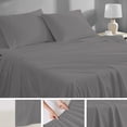 thumbnail image 4 of Purity Home 100% Organic Cotton Brushed Percale, Breathable, Super Soft, & Cozy 3-Piece Bedsheet Set, Twin, Dark Gray, 4 of 14