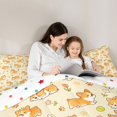 thumbnail image 4 of Manfei Cute Dalmatian Corgi Twin Comforter Sets, Spring Tulip Flower Bedding Set, Cream, Polkadot Reversible, 2-Piece, 1 Comforter and 1 Pillowcase, 4 of 7