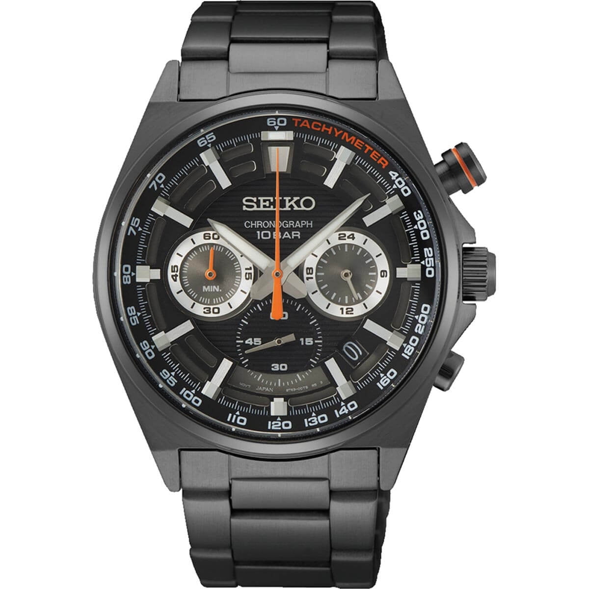 Seiko Men's Watch SSB415P1, Chronograph Quartz, Black Dial