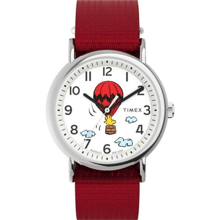 Timex Tw2Y11700 Women's Weekender Peanuts Balloon Red Strap Watch