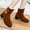 Brown, variant on LSLJS Women Solid Color Shoes Casual Warm Winter Ankle Boots, Women's Snow Boots