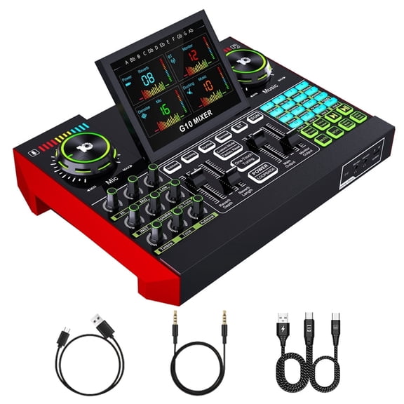 Tenlamp Podcast Mixer Audio mixer with 13-channel audio interface for mobile computer recording game streaming creation