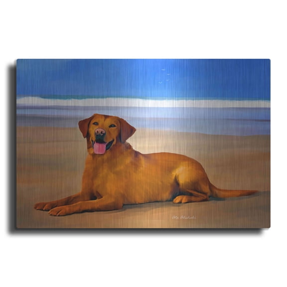 Luxe Metal Art 'Dog 2A' by Ata Alishahi, Metal Wall Art, 16"x12"