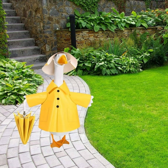 Raincoat Goose Outfit Porch Goose Clothes for 23" Lawn Outdoor Garden Yard Patio Statue Summer Decor