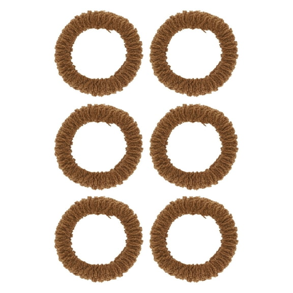 6 Pcs Thickened Wide Edge Hair Ropes Hair Scrunchies for Women for Girls Brown