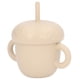 thumbnail image 3 of Taza de entrenamiento de silicona a prueba de derrames para bebés con asas dobles y tapa beige, 3 of 14