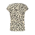 thumbnail image 4 of ClodeEU Women's Summer Print Short Sleeve Crewneck T-Shirt with Button ,Casual Loose Top Khaki,Womens Plus S, 4 of 8