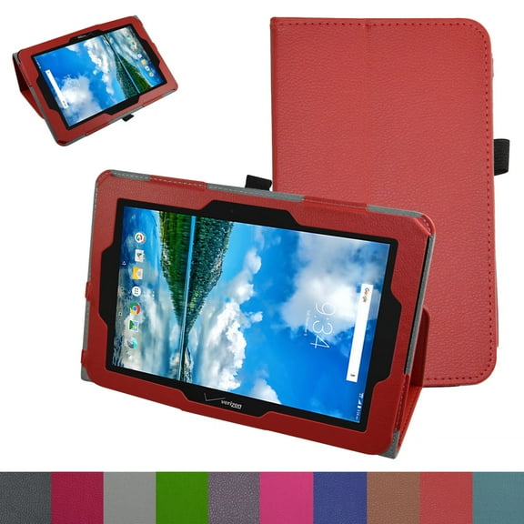 Labanema 10.1" Verizon Ellipsis 10 Case, PU Leather Folio Stand Protective Case, Cover for 10.1" Verizon Ellipsis 10 (Red)
