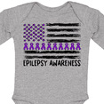 thumbnail image 4 of Inktastic Epilepsy Awareness Purple Ribbons and Flag Boys or Girls Long Sleeve Baby Bodysuit, 4 of 5