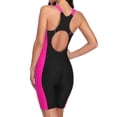 thumbnail image 5 of Sociala Women's Athletic Boyleg Swimsuit Racerback Color Block Print Unitard One Piece Swimwear, 5 of 7