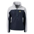 thumbnail image 2 of Women's Cutter & Buck  Navy Quinnipiac Bobcats Charter Eco Recycled Half-Zip Anorak Jacket, 2 of 3