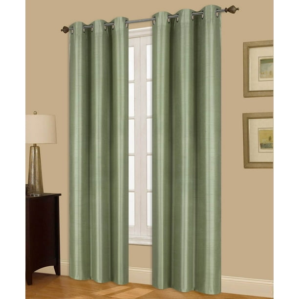 (72) 1 Panel Sage Green Solid Thermal Foam Lined Blackout Heavy Thick