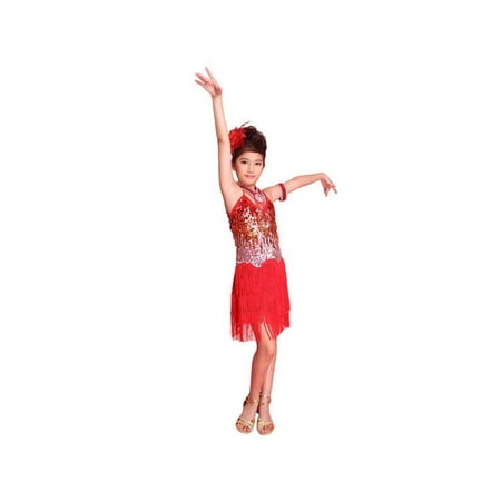 Baby Girls Latin Dance Dress Tango Sequin Dance Children Fairy Dresses Costume