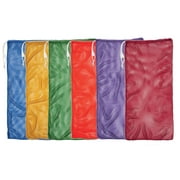 Champion Sports Mesh Sports Equipment Bag, Lot de 6, 24 x 48 pouces - Sac à cordon en nylon polyvalent avec serrure et étiquette d'identification pour balles, plage, blanchisserie